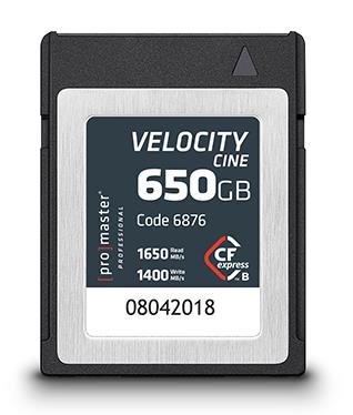 ProMaster CFexpress Type B 650GB Velocity CINE 1400MB/s w rite speed & 1700MB/s read spe
