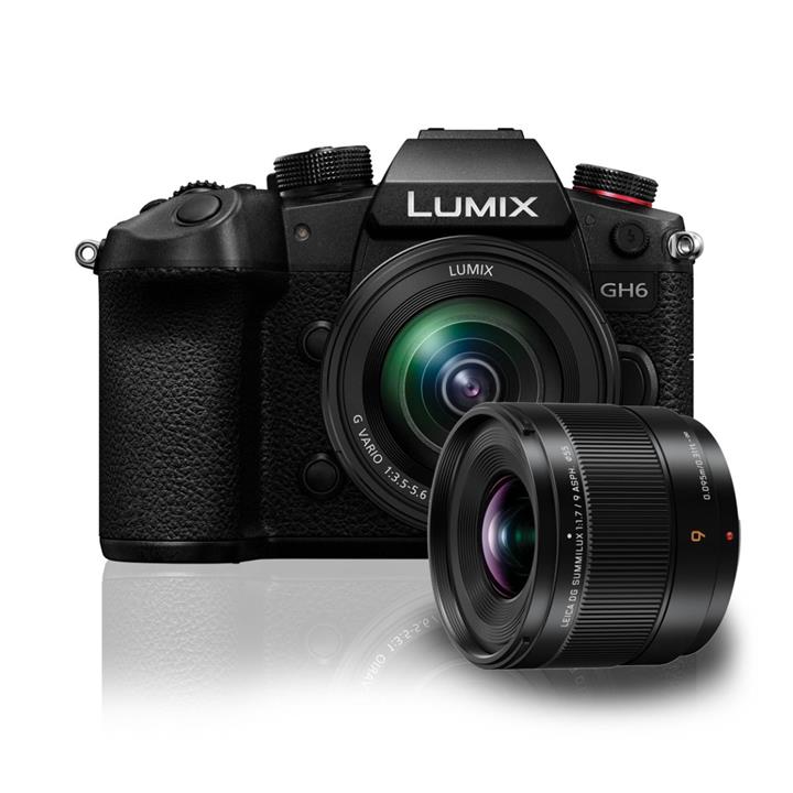 Panasonic GH6 Body w/Lumix 12- KIT-60mm f/3.5-5.6 Lens CSC w/ Bonus Lumix G Leica 9mm Lens