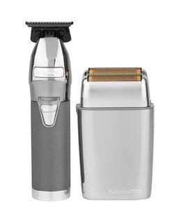 BaByliss Pro Double Foil Shaver & FX Outliner Trimmer - Silver Duo Pack