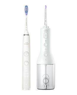 Philips Sonicare DiamondClean 9000 Electric Toothbrush Special Edition & Cordless Power Flosser Bundle Pack - White