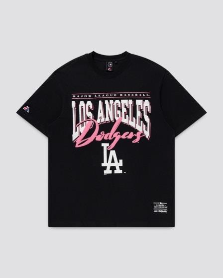 Majestic Mens Los Angeles Dodgers T-Shirt Faded Black