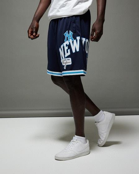 Majestic New York Yankees Wordmark Mesh Shorts Seaborn