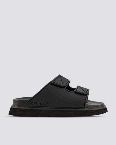 Superga 1918 Double Bands Micro-Injection Slides Black