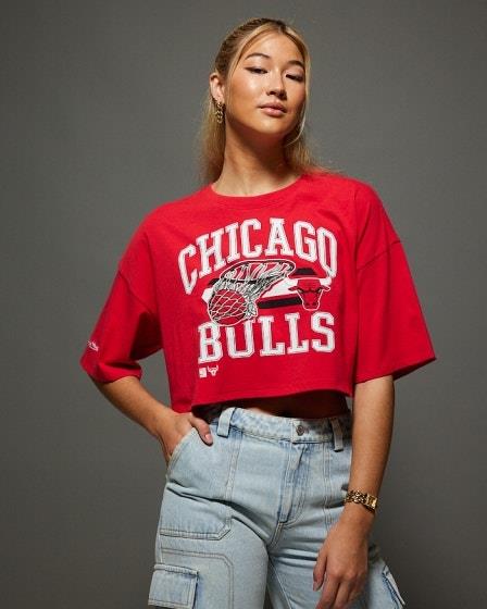 Mitchell & Ness Womens Chicago Bulls Dunk Arch Crop Red