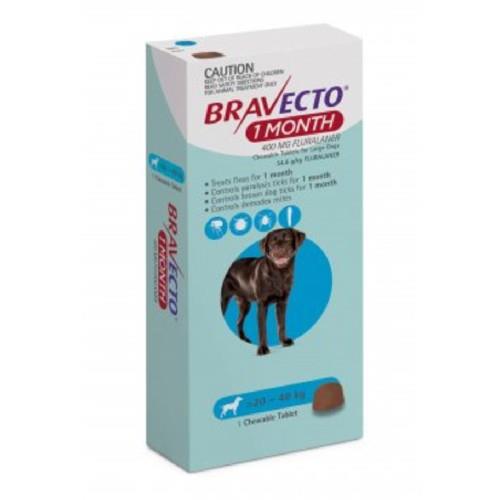 Bravecto Large 20-40kg Blue Dog 1 Month Chew Treatment 1 pack (1...