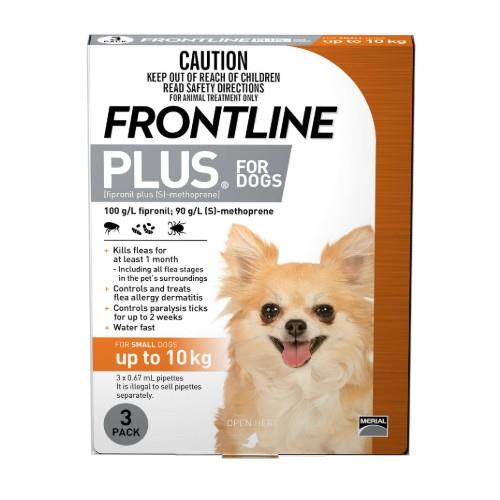 Frontline Plus Small Under 10kg Orange 3 pack
