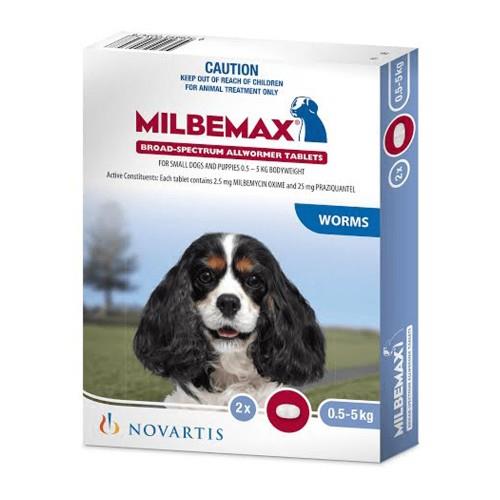 Milbemax Allwormer Dog Under 5kg 2 tablets