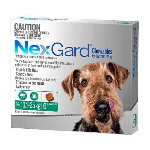 NexGard Medium 10 - 25kg Green 6 pack