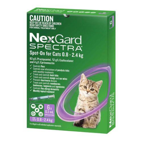 NexGard Spectra Small Cats 0.8-2.4kg Purple 6 pack