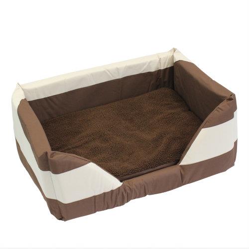 Walled Dog Bed in Brown Large