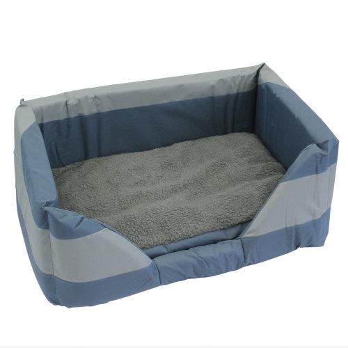 Walled Dog Bed in Blue Large