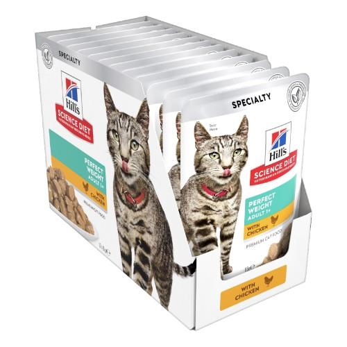 Hills Science Diet Adult Perfect Weight Chicken Cat Food Pouches...