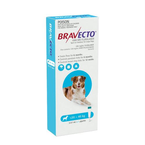 Bravecto Large 20-40kg Blue Spot On Treatment 1 pack