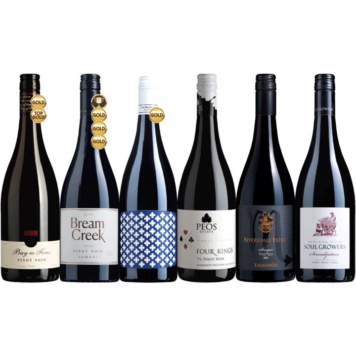 Top-shelf Pinot Noir 6-Pack, Australia multi-regional Pinot Noir Wine Pack, Wine Selectors