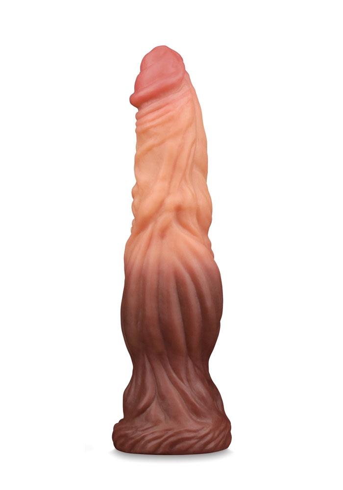 Nature Cock - 9.5 Inch Dual Layer Silicone Dildo with Bulge