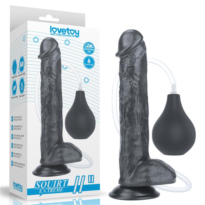 Squirt Extreme 11 Inch Ejaculating Dildo (Black)