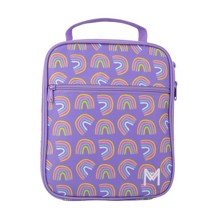 MontiiCo Insulated Large Lunch Bag and Ice Pack Rainbows