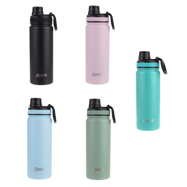 Oasis Stainless Steel Double Wall Insulated Challenger Sports Bottle with Screw Cap (550ml)