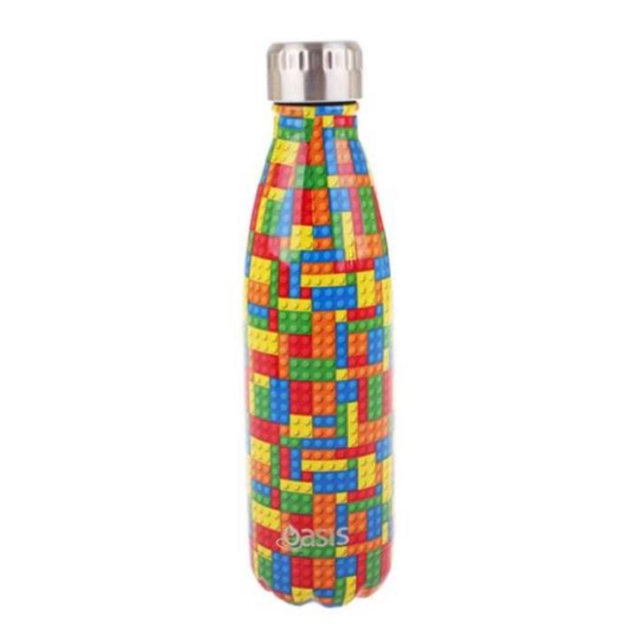 Oasis Kids Insulated Stainless Steel Drink Bottle (500ml) Bricks
