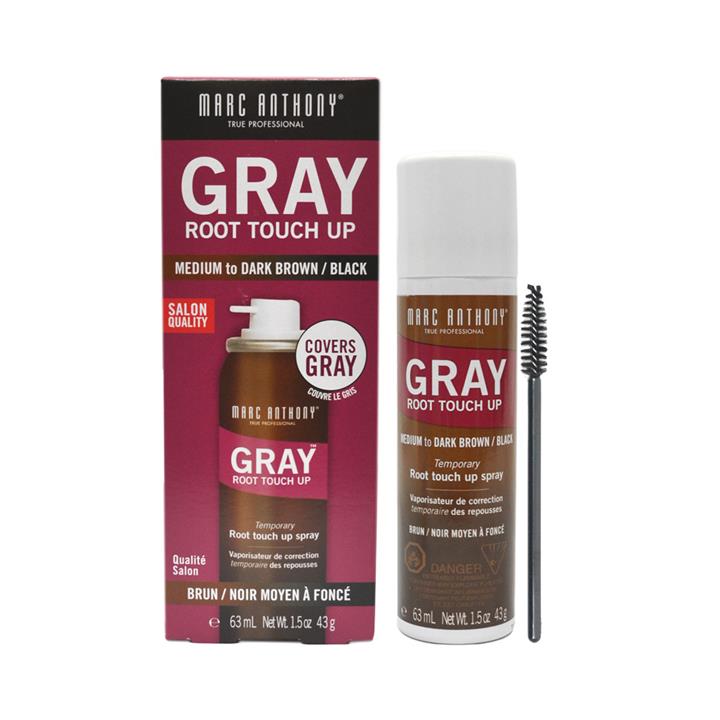 Marc Anthony Gray Root Touch Up Spray Medium To Dark Brown/Black 63ml