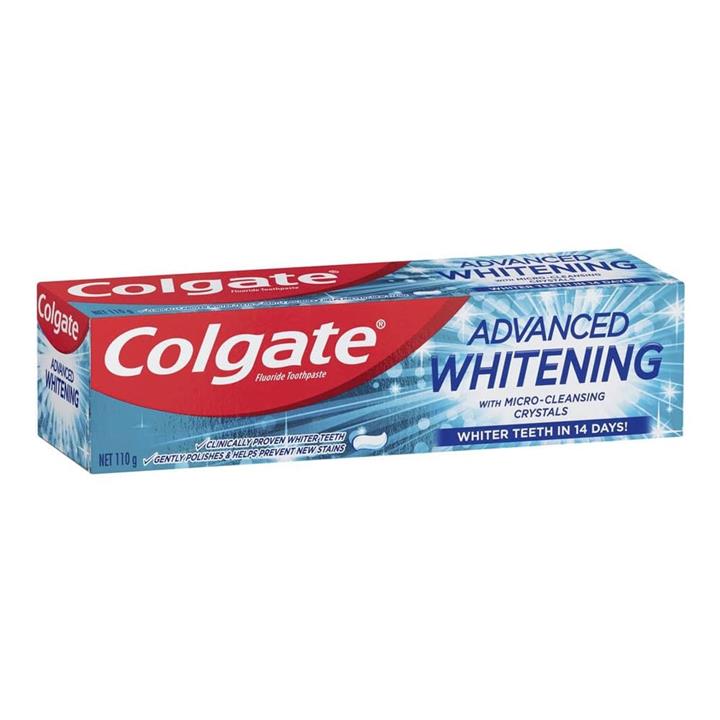 Colgate Fluoride Toothpaste Advanced Whitening With Micro Cleansing Crystals 110g