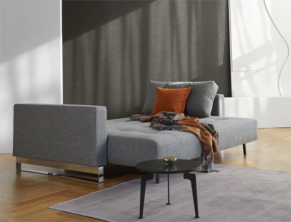 Cassius deluxe double sofa bed with chrome legs - innovation living