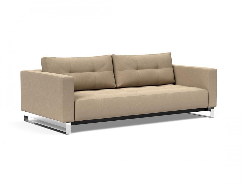 Cassius deluxe queen sofa bed with chrome legs - innovation living