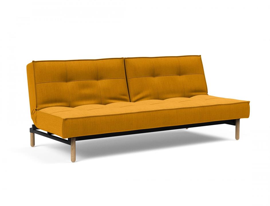 Splitback king single sofa bed with oak stem legs - innovation living