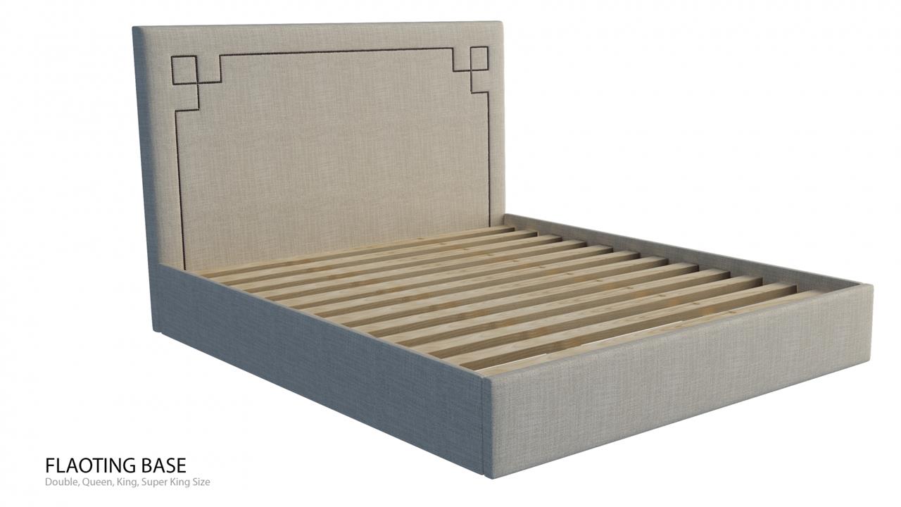 Allison custom upholstered bed with choice of standard base