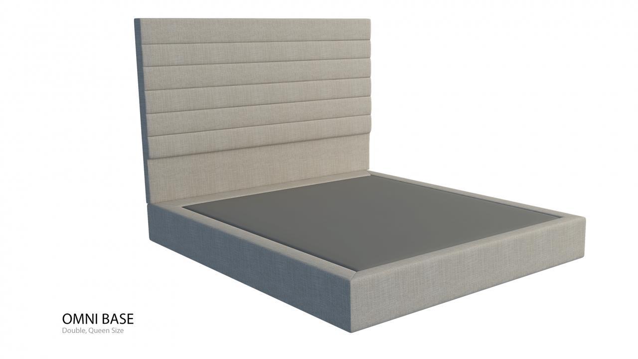 Kenzo custom upholstered bed with choice of standard base