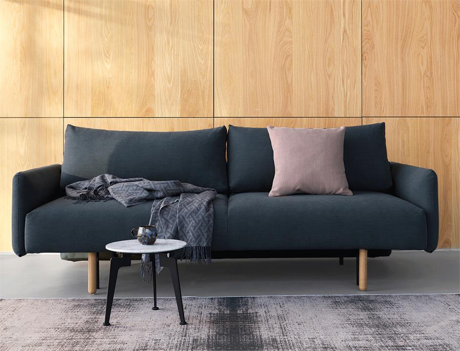 Frode with fabric arms stem legs double sofa bed - innovation living