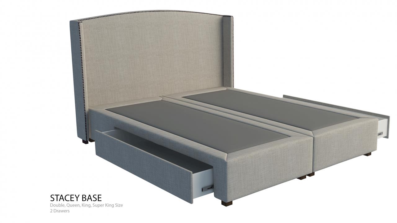 Yorkshire studded wing custom upholstered bed with choice of storage base