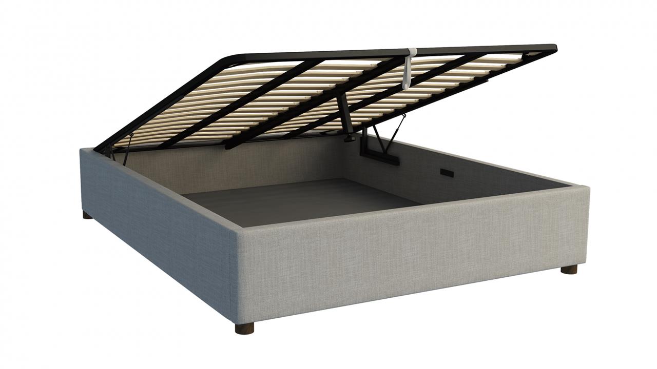 Upholstered storage gas lift dual bed base