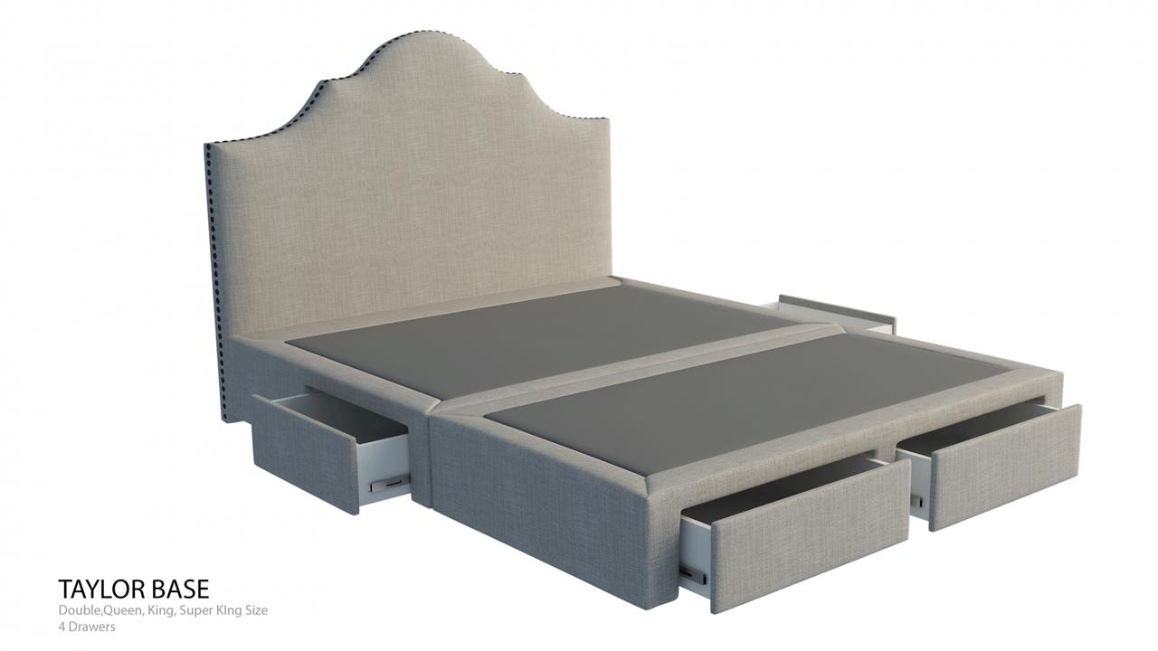 Royal custom bed with choice of storage bases