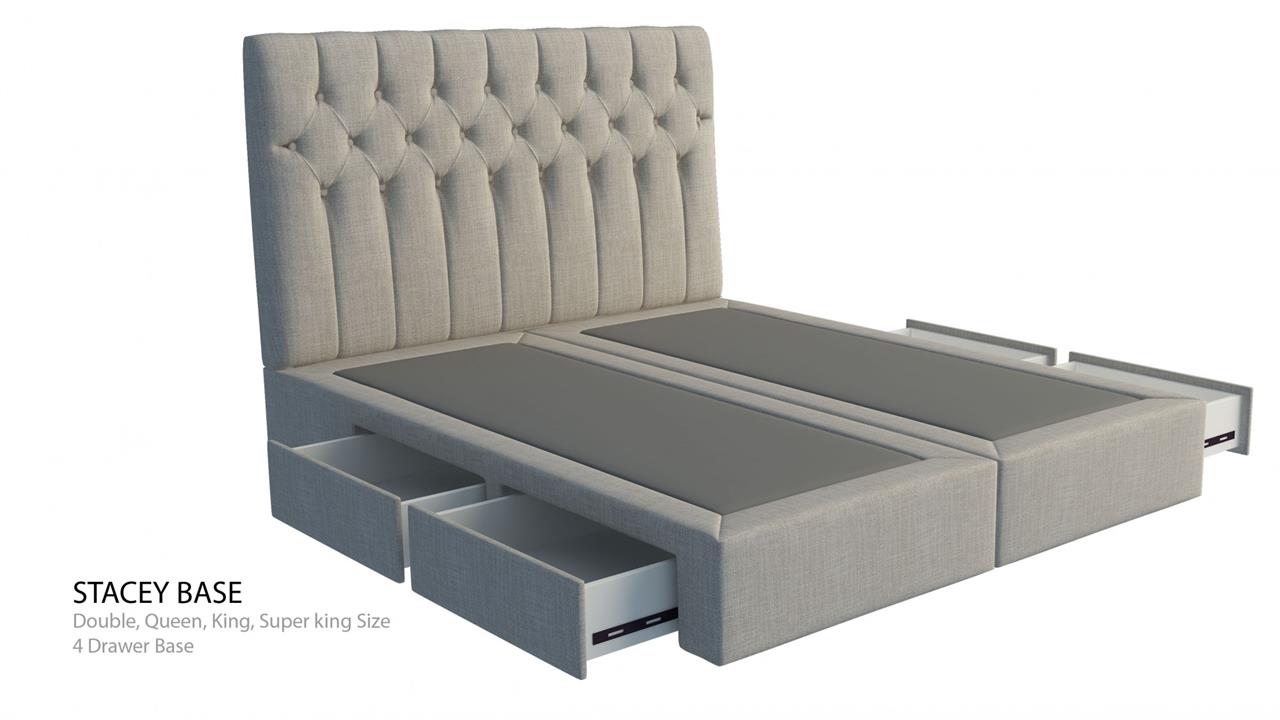 Paddington custom upholstered bed with choice of storage base
