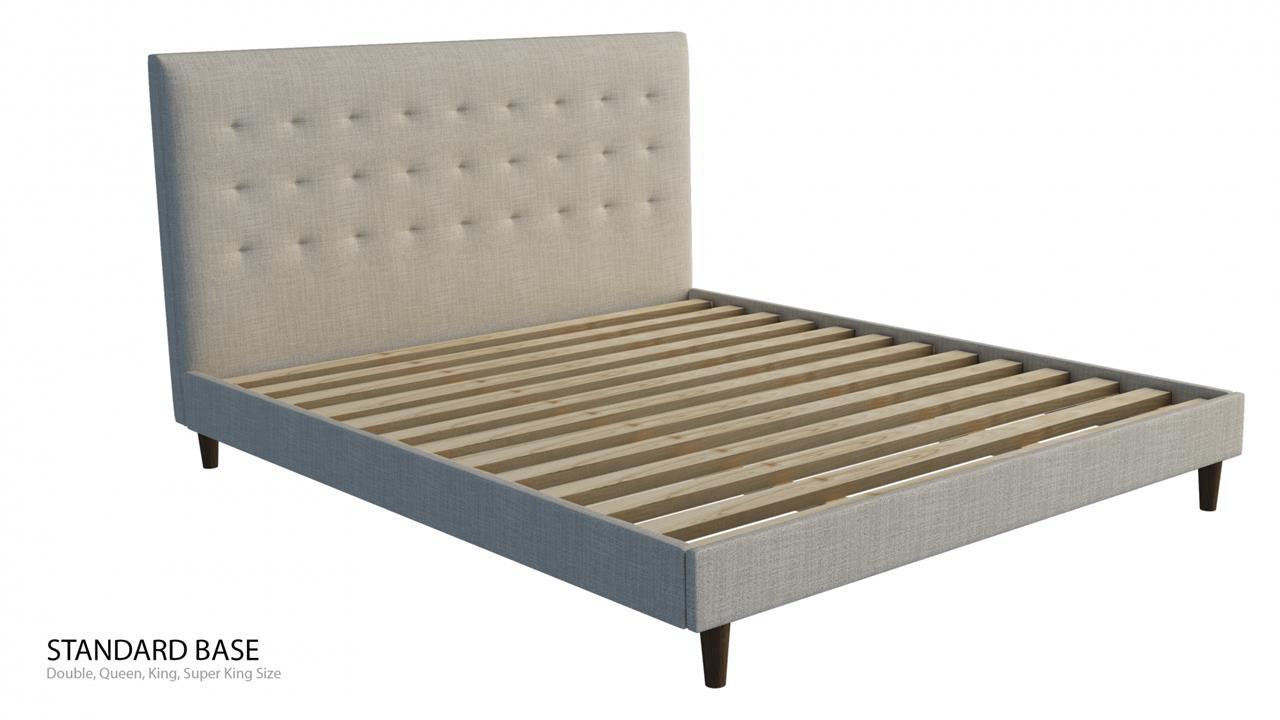 Tuck custom upholstered bed head with choice of standard base
