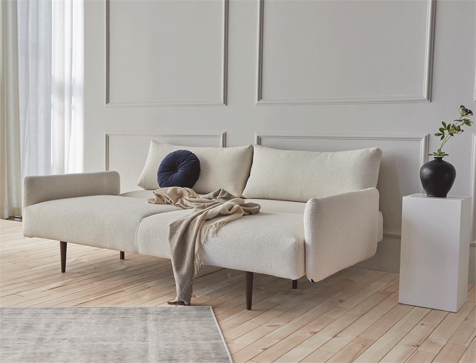 Frode with arms dark styletto legs double sofa bed - innovation living
