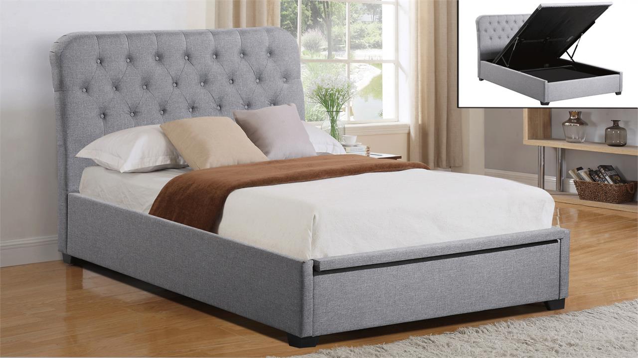 Amelia gas lift storage upholstered bed