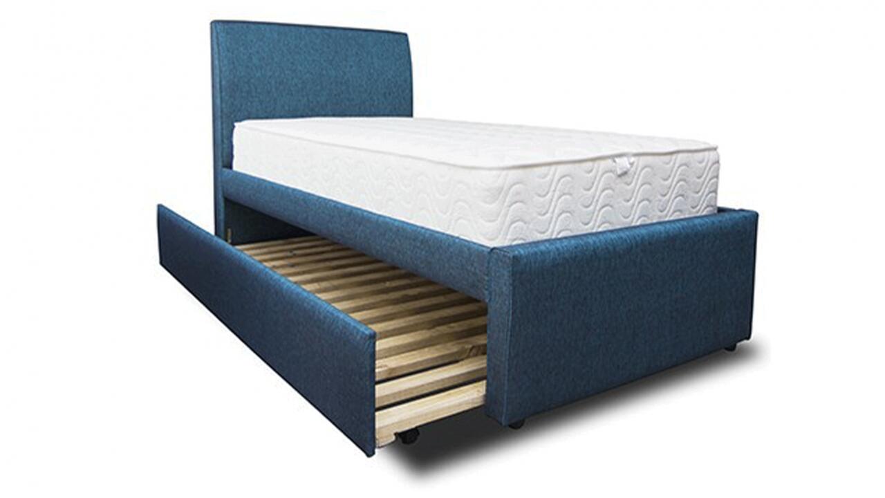 Eleanor custom trundle fabric bed discounted floor display