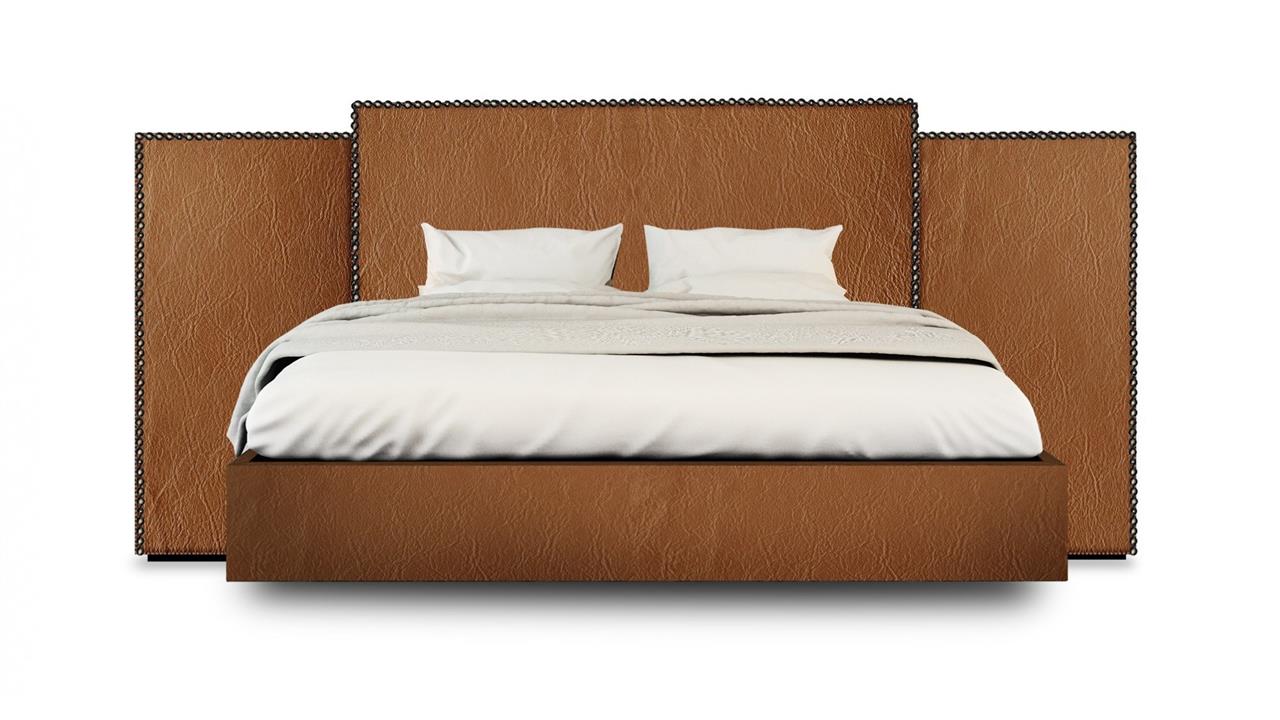 Vintage custom upholstered wide bed head