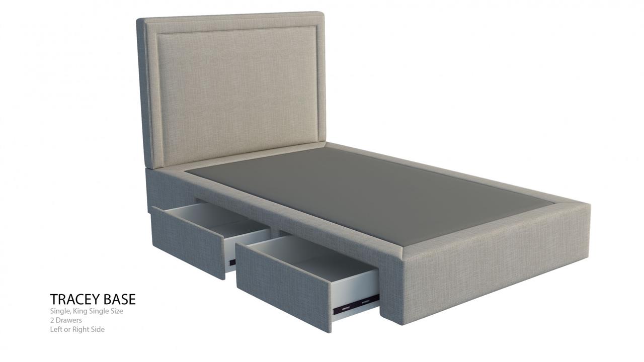Astor custom upholstered bed with choice of storage base