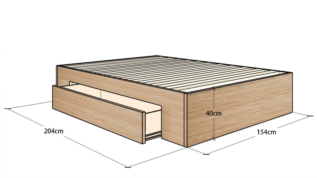 Tropez custom timber storage bed base solid pine slats