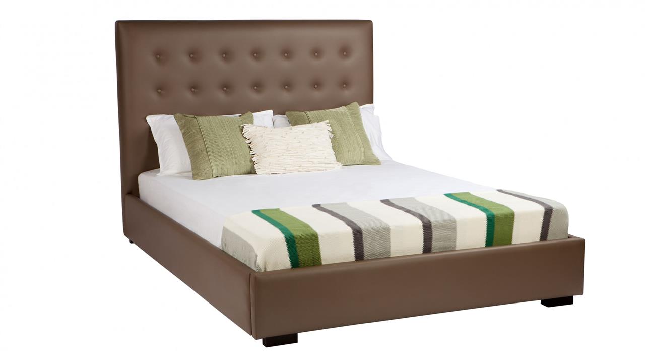 Mondo custom upholstered bed frame with choice of standard base