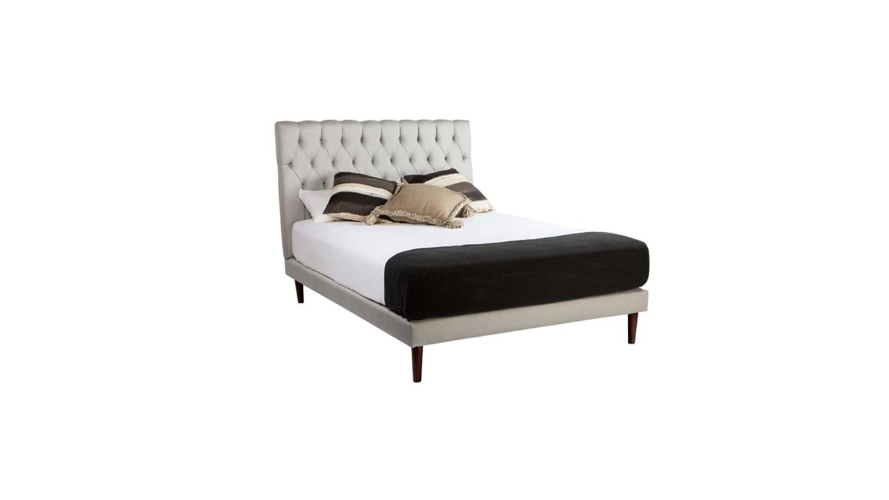 Pluto custom upholstered bed with choice of standard base