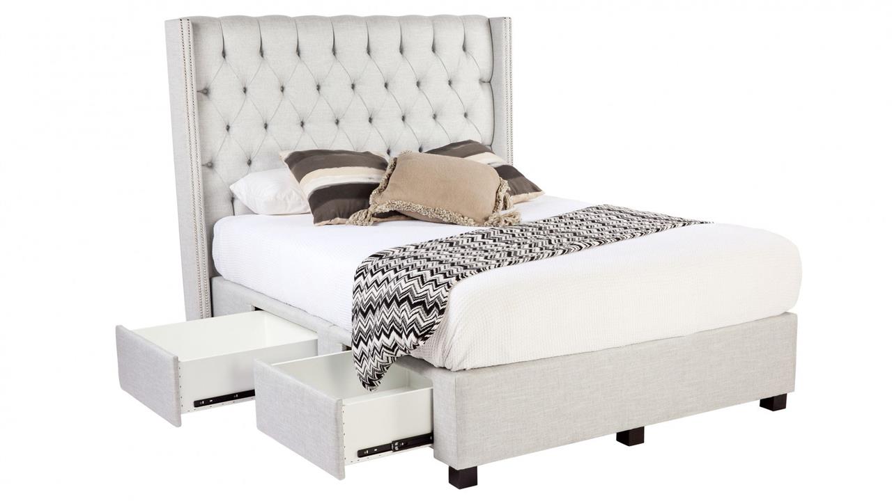 Marseille upholstered bed frame with choice of storage base