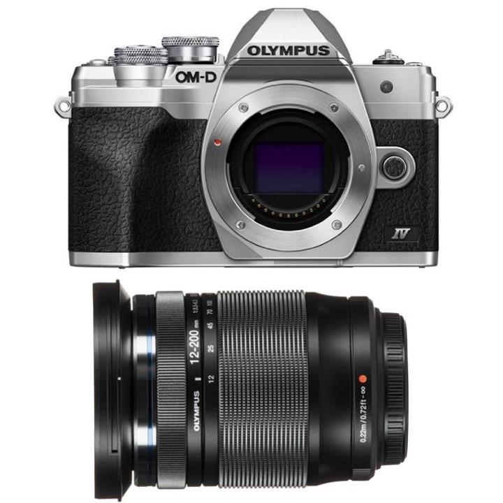 Olympus E-M10 M IV/4 Silver Camera w/ M.Zuiko Pro 12-200mm f/3.5-6.3 Lens | Black
