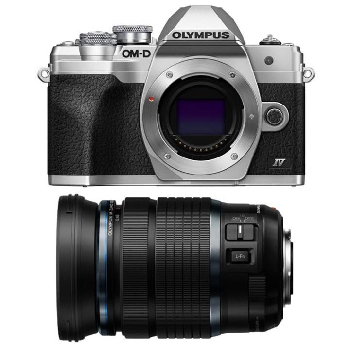 Olympus E-M10 M IV/4 Silver Camera w/ M.Zuiko Pro 12-100mm f/4.0 Lens | Black