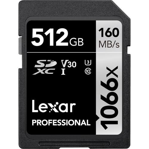 Lexar Professional 1066X V30 512Gb 160MB/s Read & 120MB/s Write Silver Series SD Card
