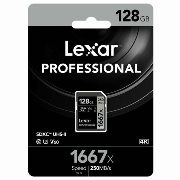 Lexar Professional 1667X V60 128GB Speed up to 250MB/s Silver Series SD Card