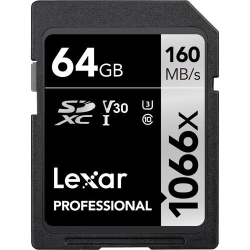 Lexar Professional 1066X V30 64GB 160MB/s Read & 70MB/s Write Silver Series SD Card